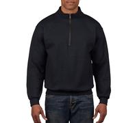 Gildan Unisex Fleece Quarter-Zip Cadet Collar Sweatshirt, Style G18800 Hemd, Schwarz, Medium