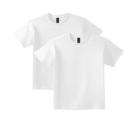 Gildan Unisex-Kinder Ultra Cotton, Style G2000b, Multipack T-Shirt, Weiß (2-er Pack), Klein (2er