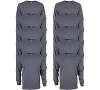 Gildan Unisex Langärmliges T-shirt aus Ultra-baumwolle, Stil G2400 T-Shirt, Dark Heather (10er-pack), XXL