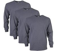 Gildan Unisex Langärmliges T-Shirt aus Ultra-Baumwolle, Stil G2400 T-Shirt, Dark Heather (3er-Pack), XL