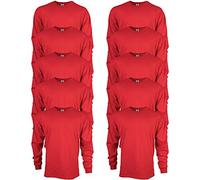 Gildan Unisex Langärmliges T-Shirt aus Ultra-Baumwolle, Stil G2400 T-Shirt, Rot (10er-Pack), M