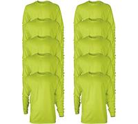 Gildan Unisex Langärmliges T-Shirt aus Ultra-Baumwolle, Stil G2400 T-Shirt, Safety Green (10er-Pack), XL