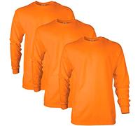 Gildan Unisex Langärmliges T-Shirt aus Ultra-Baumwolle, Stil G2400 T-Shirt, Safety Orange (3er-Pack), XXL