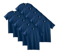Gildan Unisex T-Shirt aus Schwerer Baumwolle Mehrfarbig,Stil G5000 T-Shirt, Marineblau (10er-Pack), L