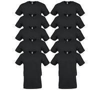 Gildan T-Shirt G5000 – Unisex, schwere Baumwolle, mehrfarbig – Schwarz L, 10er Pack