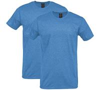Gildan Unisex-Erwachsene Softstyle Cotton, Style G64000, Multipack T-Shirt, Heather Sapphire (2er-Pack), Mittel