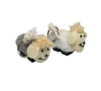 GILDE 2er Set Filz Schlüsselanhänger Schaf weiss/grau/schwarz, L 12cm x B 9,00cm