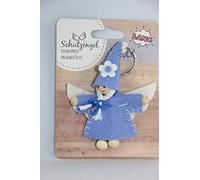 GILDE - 42640 - Schutzengel, Schlüsselanhänger, Wichtel, Für Helden, Filz und Holz, 9cm, blau