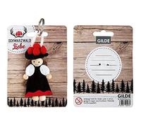 GILDE - 42907 - Schlüsselanhänger, Schwarzwald, Bollenhut Frau, Filz, Höhe: 12cm, Breite: 9cm