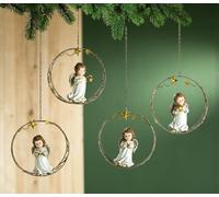 Gilde Engel Ring mit Kette zum Hängen Glitter Maße 18x24cm sortiert 1 Stück