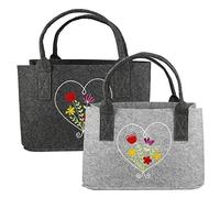 GILDE Filz Einkaufstasche Tasche Filztasche Wildblumenwiese 40 x 27x 25cm