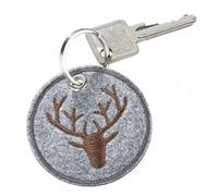 Gilde Filz Schlüsselanhänger Hirsch Dunkelgrau