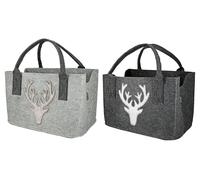 Gilde Filz Tasche Hirsch Glitter Hellgrau