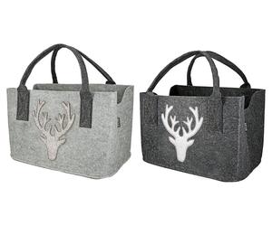 Gilde Filz Tasche Hirsch Glitter Hellgrau
