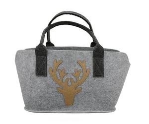 Gilde Filz Tasche Hirsch Kork Dunkelgrau