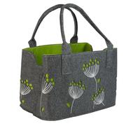 GILDE Filztasche Dillblüte, 41 cm, Einkaufstasche/Holztasche/Strandtasche - reißfest & trägt viel Gewicht - polstert Ihre Einkäufe sicher ab und besitzt viel Stauraum (Dunkelgrau)