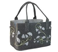 GILDE Filztasche Lotus Laser, 40 cm, Einkaufstasche/Holztasche/Strandtasche - reißfest & trägt viel Gewicht - polstert Ihre Einkäufe sicher ab und besitzt viel Stauraum (Dunkelgrau)