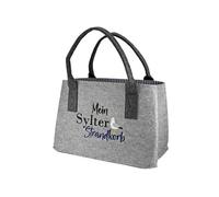 GILDE Filztasche 'Mein Sylter Strandkorb', 20x40x26 cm, hellgrau