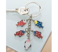 GILDE Schlüsselanhänger mit bunten kleinen Fischen, Metall,