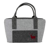 Gilde Shoppingtasche Filztasche mit Seitenfach hellgrau