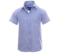 GILLSONZ GA21-1 Kinder Freizeit Oxford Student Hemd Kurzarm 100% Baumwolle (as3, Numeric, Numeric_152, Numeric_158, Regular, Hellblau)