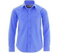 GILLSONZ GA22 vDa Kinder Party Freizeit Oxford Student Hemd Lange Arm 100% Baumwolle (164/170(EU 14-16y), SkyBlau(14))