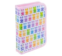 gimboo Schulmäppchen/mit Ausstattung/Federtasche/Federmäppchen/Stifteetui/1 Fach/1 Einlage/Colorful Teddy Bears/Pastellrosa/Für Kinder Jungen Mädchen