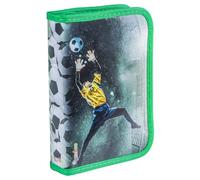 gimboo Schulmäppchen/mit Ausstattung/Federtasche/Federmäppchen/Stifteetui/1 Fach/1 Einlage/Soccer/Grün/Für Kinder Jungen Mädchen