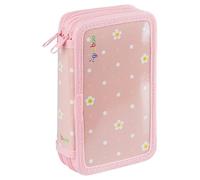 gimboo Schulmäppchen/mit Inhalt/Federtasche/Federmäppchen/Stifteetui/2 Fächer/Jumbo/Daisy/Rosa/Für Kinder Jungen Mädchen