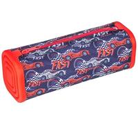 gimboo Silikon-Etui in quadratischer Form/Mit Aufdruck/Federtasche/Federmäppchen/Stifteetui/21 x 7,2 x 7,2 cm/Auto/Rot-schwarz/Für Kinder Jungen Mädchen