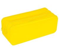 gimboo Silikon-Schlampermäppchen/Mit Vier Fächern/Federtasche/Federmäppchen/Stifteetui/20 x 8 x 7,5 cm/Gelb/Für Kinder Jungen Mädchen