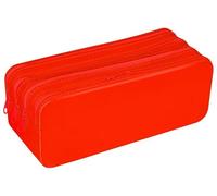 gimboo Silikon-Schlampermäppchen/Mit Vier Fächern/Federtasche/Federmäppchen/Stifteetui/20 x 8 x 7,5 cm/Rot/Für Kinder Jungen Mädchen