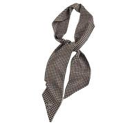 GIMIRO Eleganter Damen-Seidenschal 140 x 9cm Polka-Dot-Muster mit Blumen, Weiß-Schwarz, Schleifendesign
