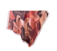 GIMIRO Frauen 70x70cm Schal Damen Halstuch, Quadratisches Tuch mit Abstraktem Muster, Polyester-Imitatseide, Herbst-Töne