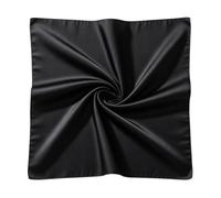 GIMIRO Frauen 70x70cm Schal Simulierte Seide Blumen Schal Krawatte Hahnentritt-Bandana (Black)