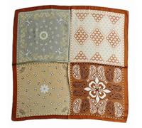 GIMIRO Frauen 70x70cm Schal Simulierte Seide Blumen Schal Krawatte Hahnentritt-Bandana (Brown Beige Gray RS401)