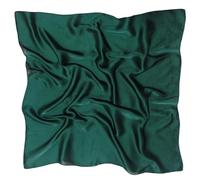 GIMIRO Frauen 70x70cm Schal Simulierte Seide Blumen Schal Krawatte Hahnentritt-Bandana (Dark Green)