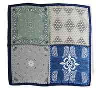 GIMIRO Frauen 70x70cm Schal Simulierte Seide Blumen Schal Krawatte Hahnentritt-Bandana (Navy Blue Green Gray RS402)