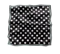 GIMIRO Schal aus imitierter Seide [53 x 53cm] Quadratische Schals Impressionismus-Muster Vintage-Schal für Büroarbeit oder lässigen Bund (51# Black/White Big Polka Dot)