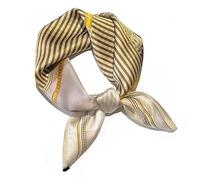 GIMIRO Schal aus imitierter Seide [53 x 53cm] Quadratische Schals Impressionismus-Muster Vintage-Schal für Büroarbeit oder lässigen Bund (Golden Stripes)