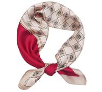 GIMIRO Schal aus imitierter Seide [53 x 53cm] Quadratische Schals Impressionismus-Muster Vintage-Schal für Büroarbeit oder lässigen Bund (80# AC01 Claret Horse)