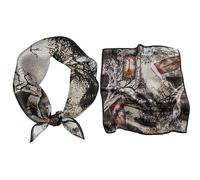 GIMIRO Schal aus imitierter Seide [53 x 53cm] Quadratische Schals Impressionismus-Muster Vintage-Schal für Büroarbeit oder lässigen Bund (72# T01 Black Dream)