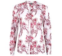 GIN TONIC Damen Bluse mit Knopfleiste und Kragen M, Pink Flower White