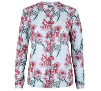 GIN TONIC Damen Bluse mit Knopfleiste und Kragen XL, Pink Flower Mint
