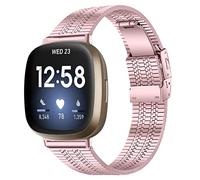 Ginamart Edelstahl-Armband, kompatibel mit Fitbit Versa 3 Armband/Versa 4, für Damen und Herren, Ersatz-Uhrenarmband aus Metall für Fitbit Sense/Sense 2