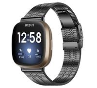 Ginamart Edelstahl-Armband, kompatibel mit Fitbit Versa 3 Armband/Versa 4, für Damen und Herren, Ersatz-Uhrenarmband aus Metall für Fitbit Sense/Sense 2