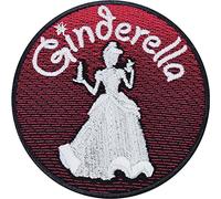 GINDERELLA Kostüm Aufnäher/Aufbügler Cinderella Patch zum annähen | GinTonic Trinker Junggesellenabschied T-shirt Bügelbild JGA Mädelstrip Hochzeit Team Braut Prinzessin Geschenk Frauen 80x80mm