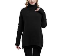 GINKANA Sportliche Umstandsjacken, langärmelig, Sweatshirts, Reißverschluss, lässig, Schwangerschaft, Laufen, Workout-Shirts mit Taschen, Schwarz, XXL