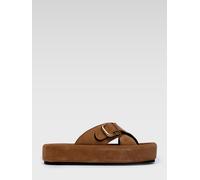 Gino Rossi Leder-Pantoletten in Camel - Größe 40 | Damen Pantoletten