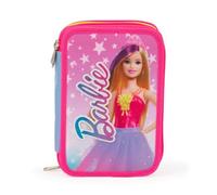 Giochi Preziosi Barbie Federmäppchen mit 3 Reißverschlüssen und 3 Fächern, komplett mit Bleistift, Kugelschreiber, Filzstiften, Buntstiften, Radiergummi, Schere, Lineal und Spitzer, mehrfarbig, Barbie